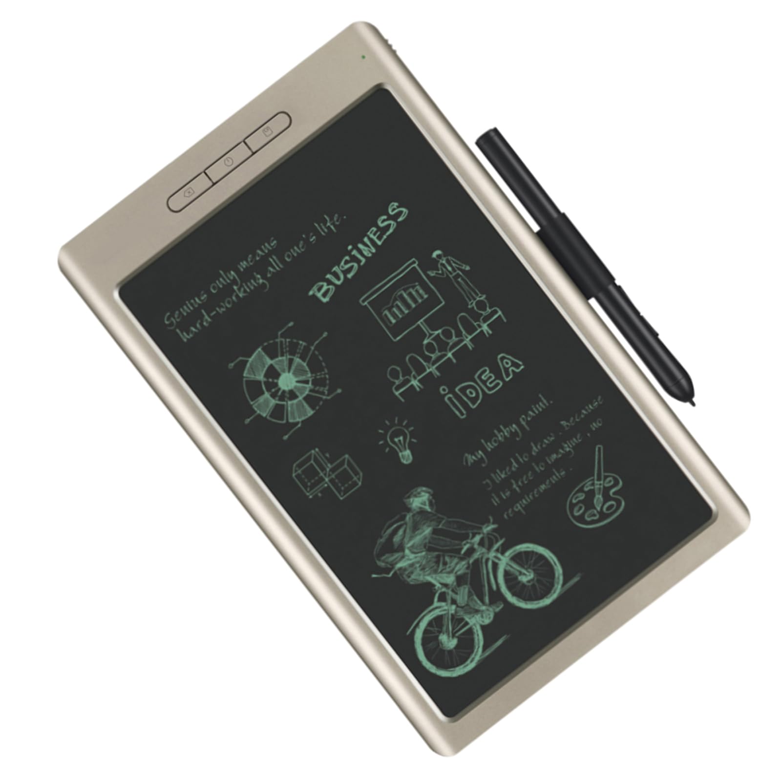HUIOP Tablet grafico ligente 8192 Livelli di sensibilità alla pressione, note sincrone, trasmissione oro, tablet da disegno 25,6 x 16 x 1,17 cm / 10,08 x 6,3 x 0,46 pollici, bianco/grigio/oro