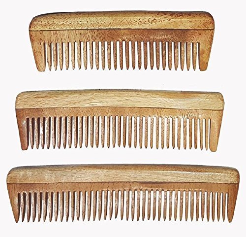 Image of Ekan 100% Natural Handmade Neem Wood Comb For Control Hair Fall For Men And Women Pack Of 1(4+5+6 Inch) (Neem wood Comb Model no -5)