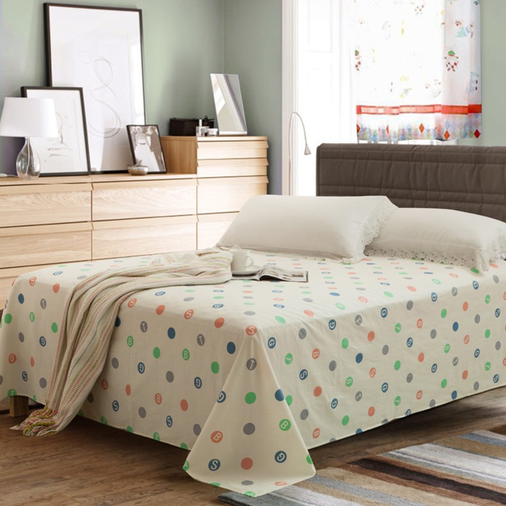 Toile de coton une pièce fraîche drap de lit élégant 245x265cm