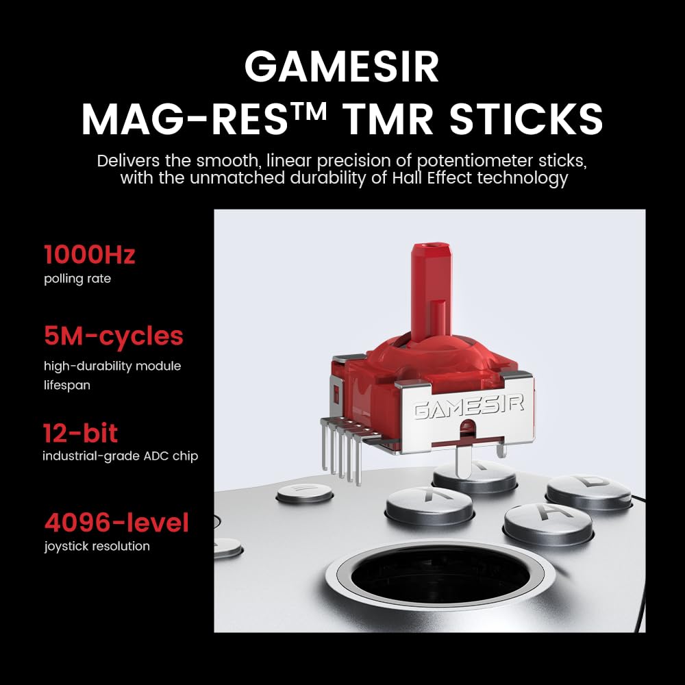 GameSir G7 Pro Mando Xbox Cable/PC Inalámbrico, TMR, 1000Hz,Plata