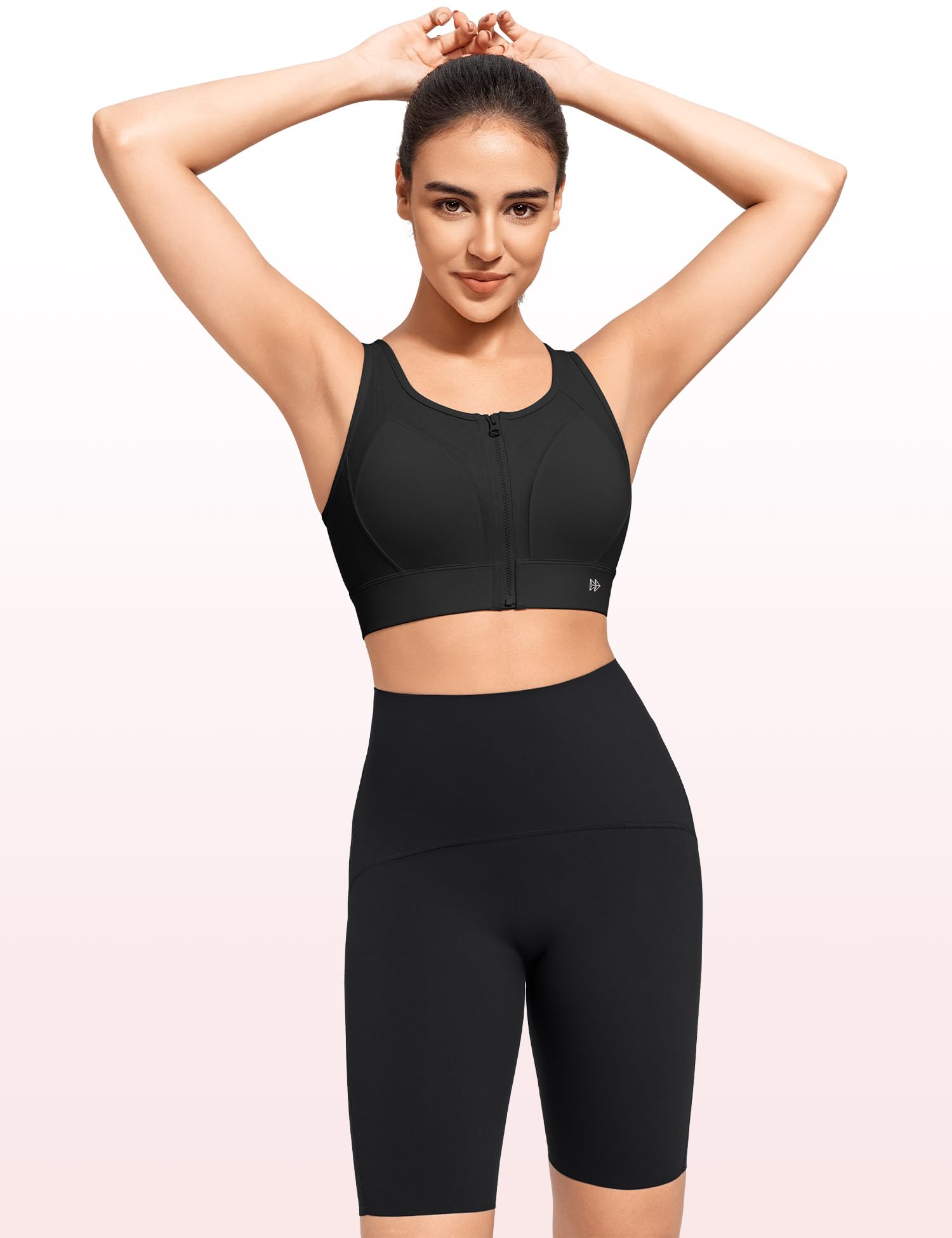 Yvette Soutien-Gorge de Sport Femme | Fermeture éclair sur le devant, grandes tailles, dos nageur, coussinets intégrés, facile à enfiler et à retirer