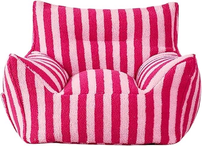 Sitzsack-Stuhl, übergroße Sitzsack-Couch for Erwachsene und Kinder, muschelförmiger großer Sitzsack-Stuhl aus Kunstfell mit Füllung, gepolstertes Sofa mit großem Akzent, Bodensofa for Spielen, Lesen(A