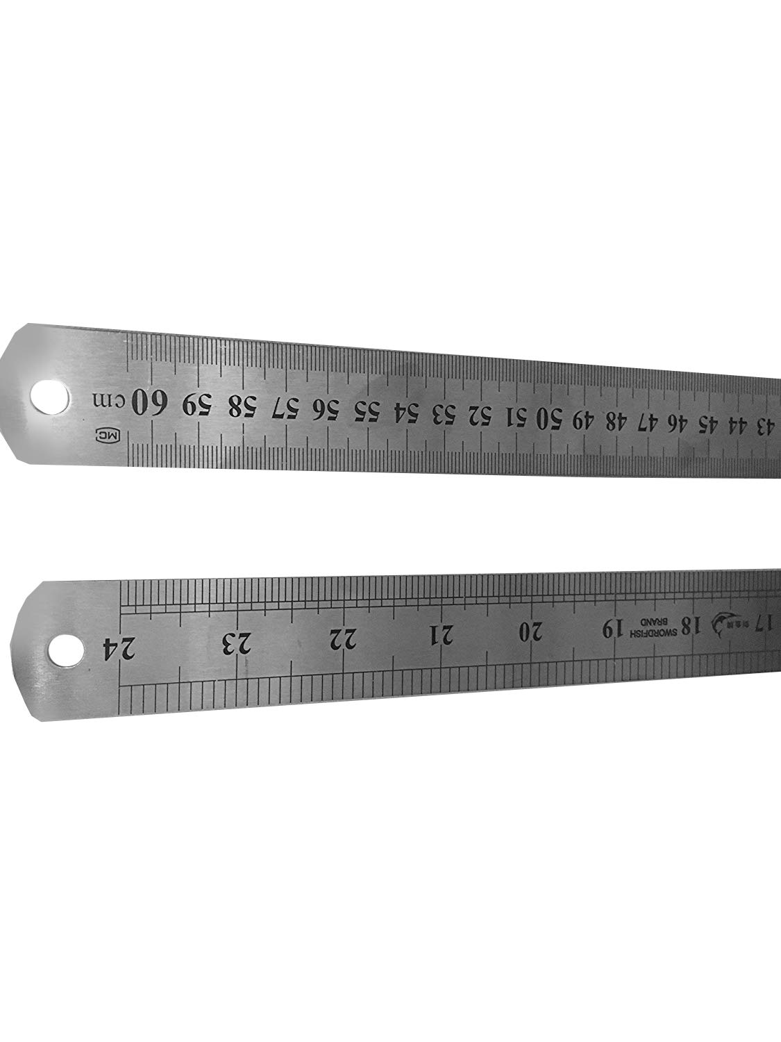 RULER METAL Stainless Steel 24" inches 60CM 600MM cutting measuring MEASURE Rule