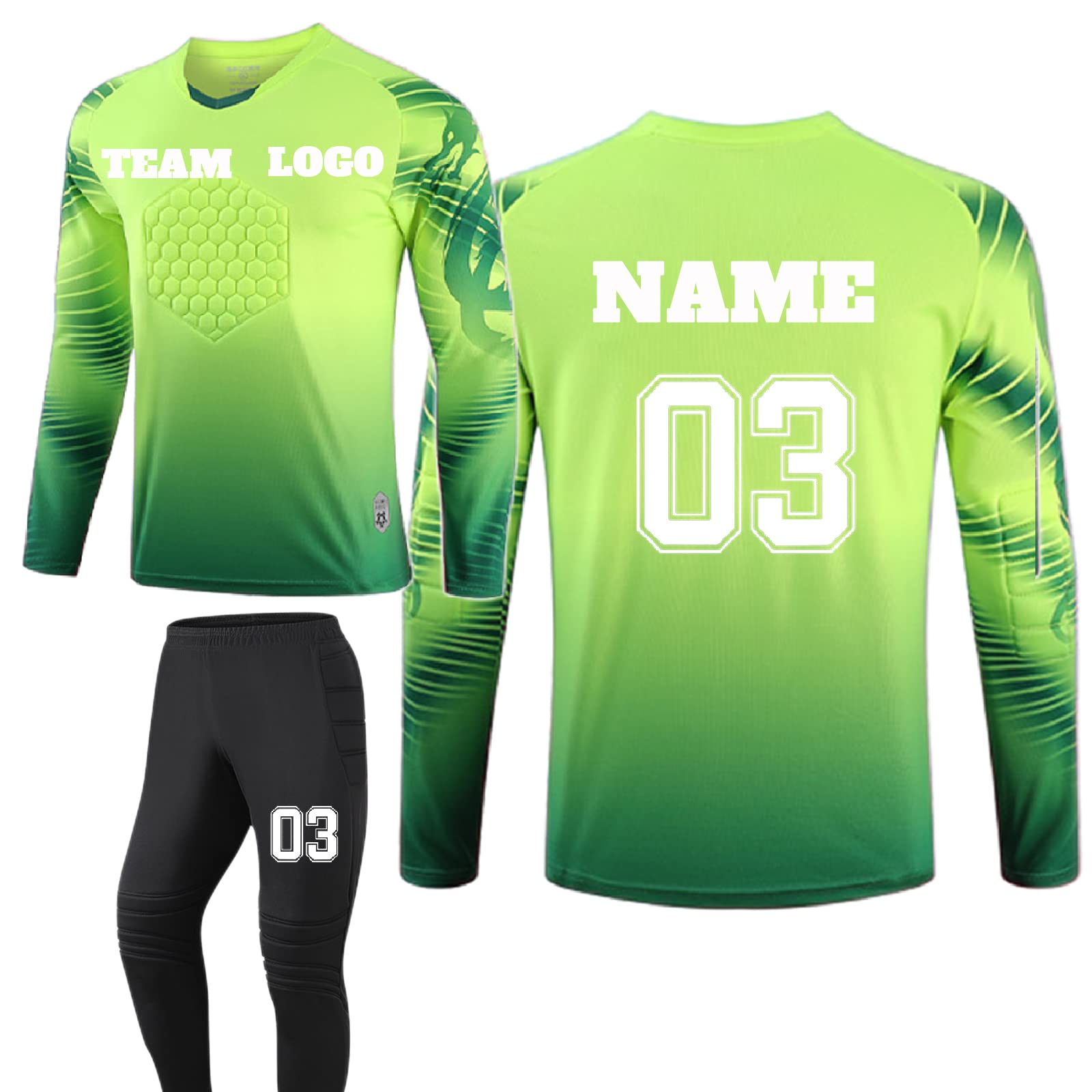 Camisetas De Portero Personalizadas, Niños Adultos, Conjunto De Jersey De Portero Personalizado con Nombre, Logotipo del Equipo para Hombres Y Mujeres