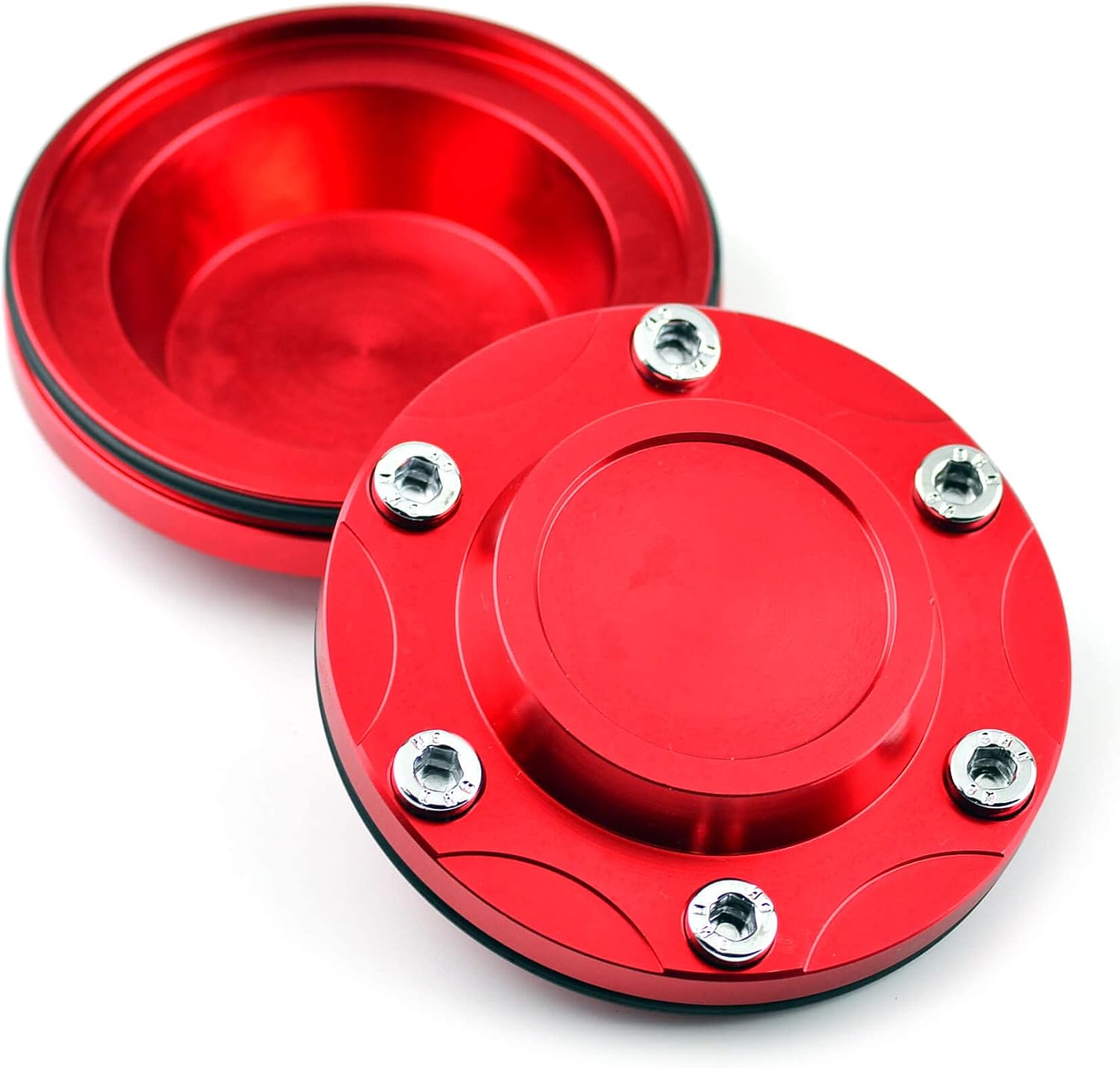 99mm Wheel Center caps | Universal Center Hubcaps |4 Pack Red Center Cover Replacement