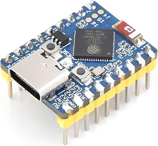ESP32-C3 Mini Development Board with Pre-soldered Header Based On ESP32-C3FN4 Single-Core Processor,with 2.4GHz Wi-Fi and Bluetooth 5 Support,160MHz Running Frequency, Support C/C++, MicroPython