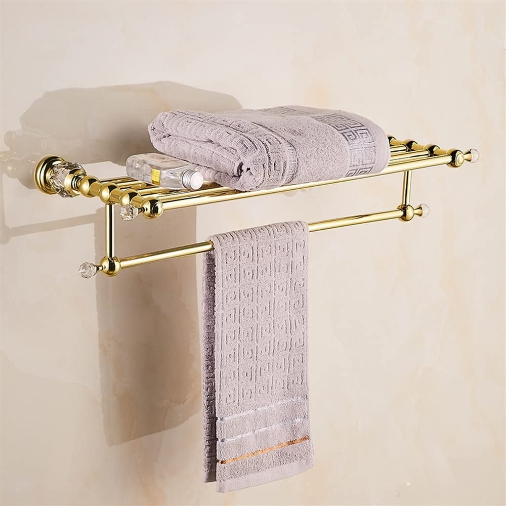 Porte-serviettes doré en cuivre pour une salle de bain d'hôtel chez soi