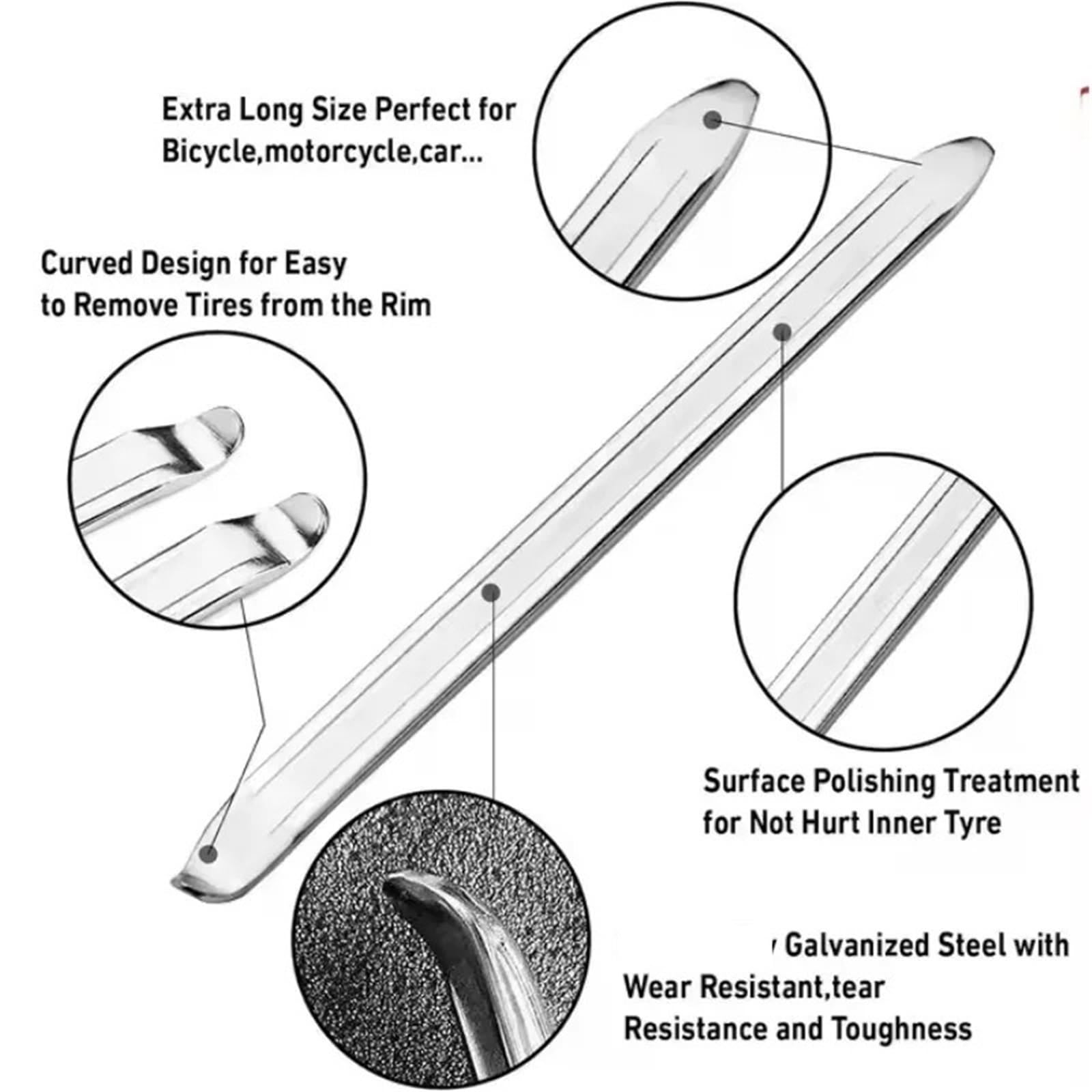Palanca Herramienta De Extracción Neumáticos, for Motocicleta, Abridor Aro for, Accesorios Varilla Repuesto 25cm for Bicicleta Y Coche para Reparar Bicicletas