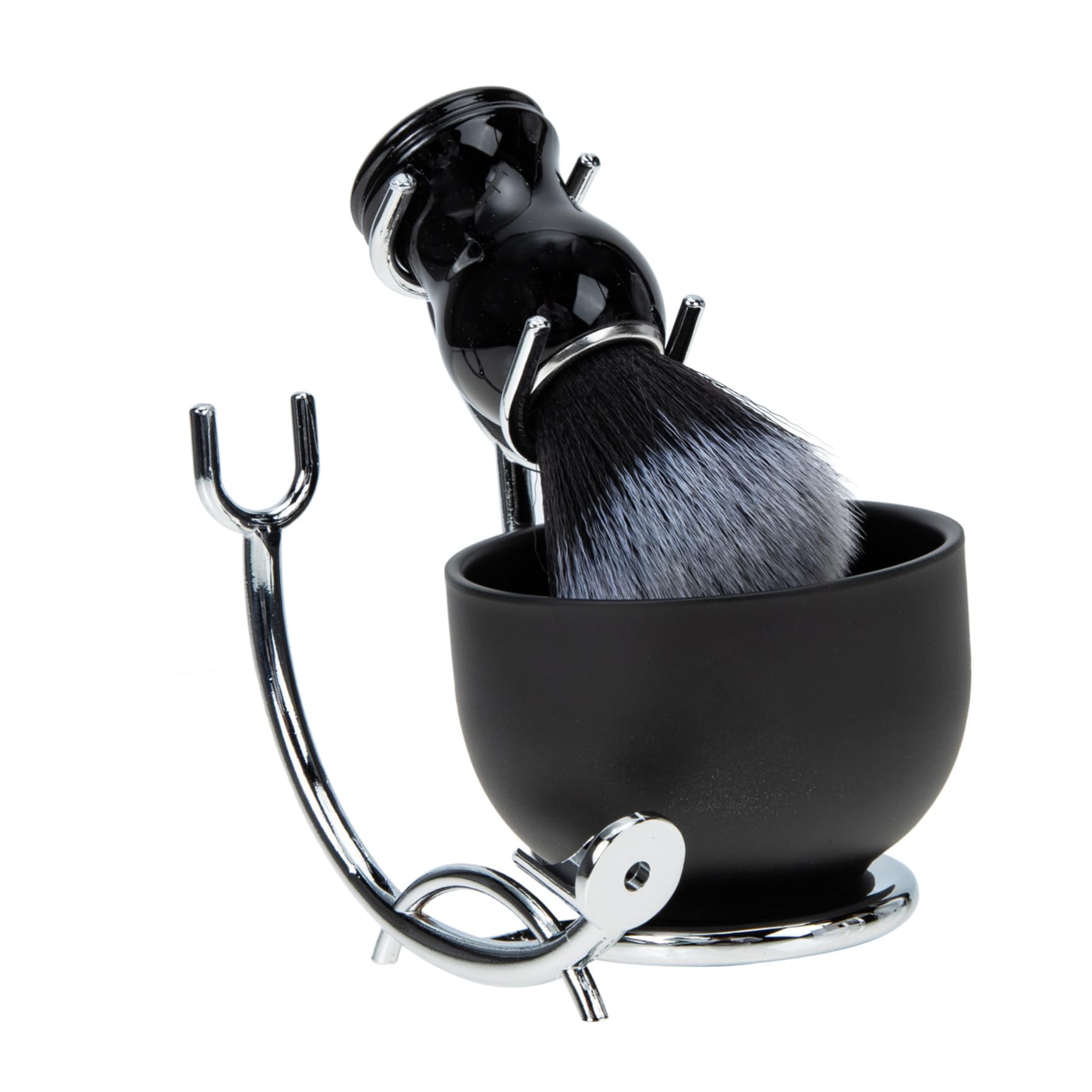 UKCOCO Pennello e Ciotola da Barba Kit da Barba per Uomo Supporto per Pennello da Ciotola per Baffi
