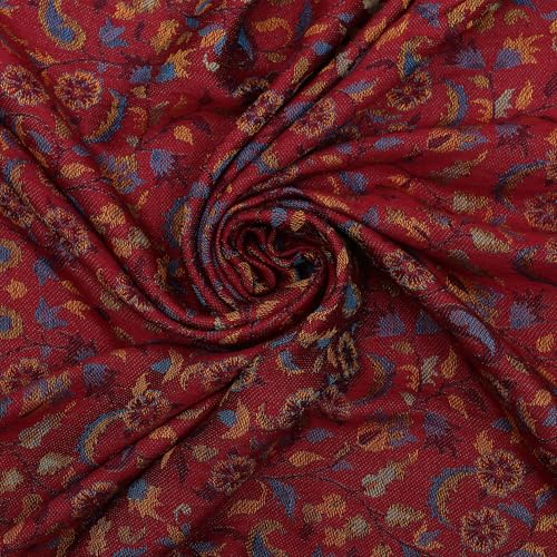 Image of EH Pashmina Stole, Reversible Jamawar weave in beautiful paisley & floral, very soft MODAL fabric, all season Stole, Scarf, Wrap.