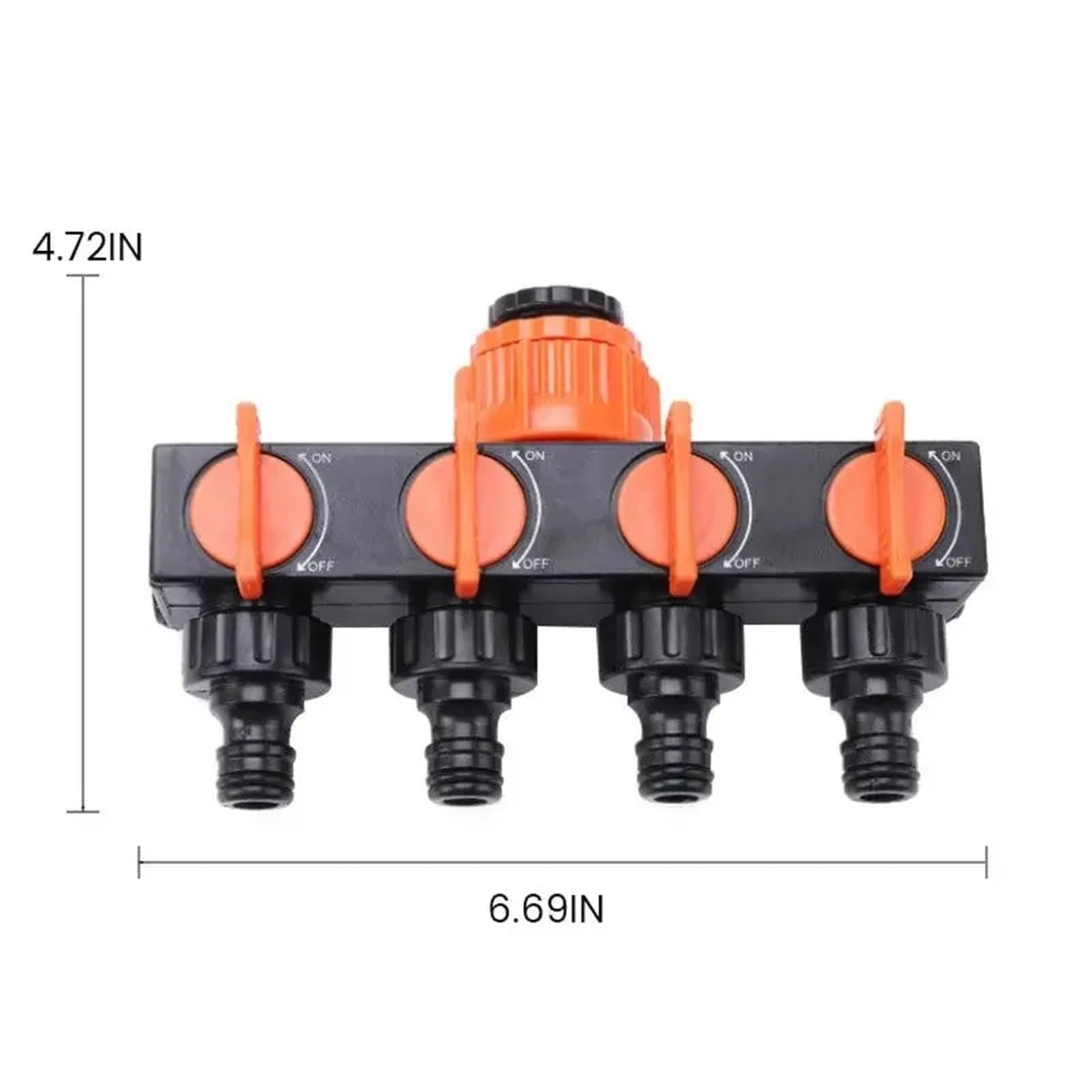Tubo da Giardino Splitter Rubinetto a 4 Vie Deviatore Connettore Quattro interruttori indipendenti for l'irrigazione del Prato Domestico per Tubi dell'Acqua