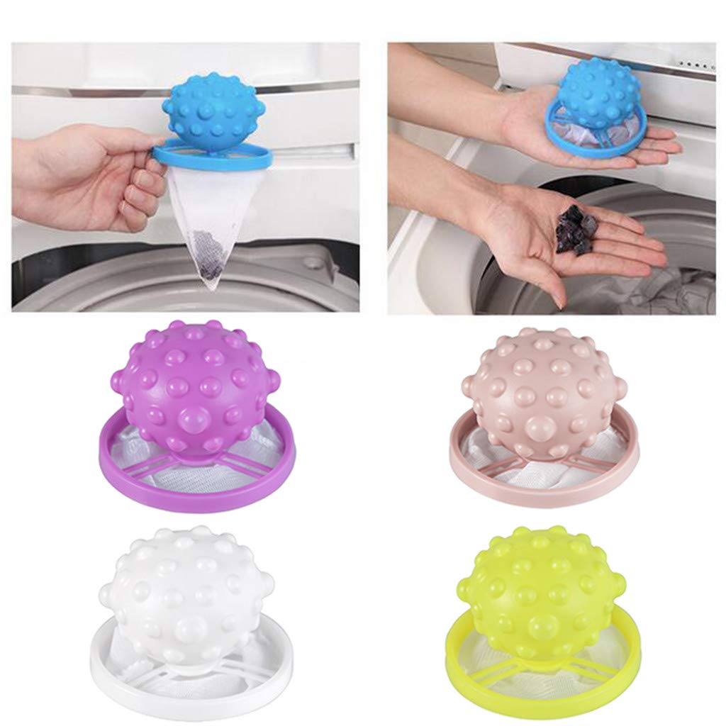 HOODO Washing Machine Lint Filter Bag Laundry Mesh Hair Catcher Floating Ball Pouch Cleaning Suction Hair Remover Stick Bag Wash Ball Removal tool