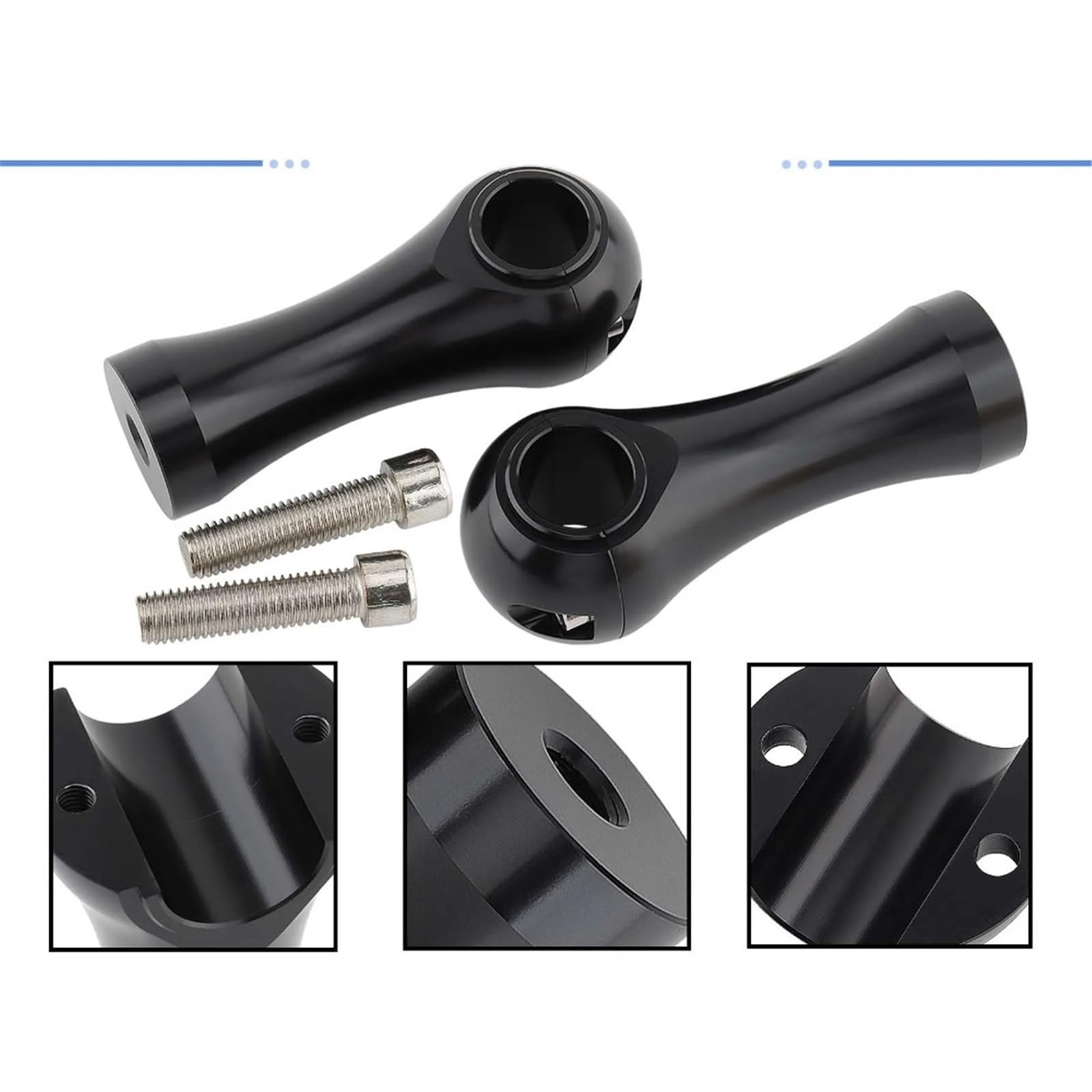 Compatible con Universal Moto Dirt Bikes Manillar Elevador Elevadores De Manillar De Motocicleta Abrazadera con Piezas De Perno Montaje De Manillar(32MM Black)