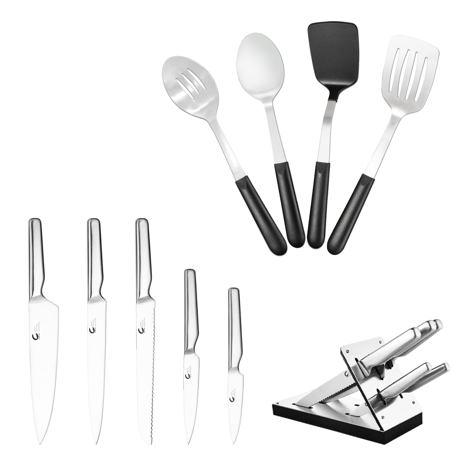 10-Piece Metal Cooking Utensil and Knife Set