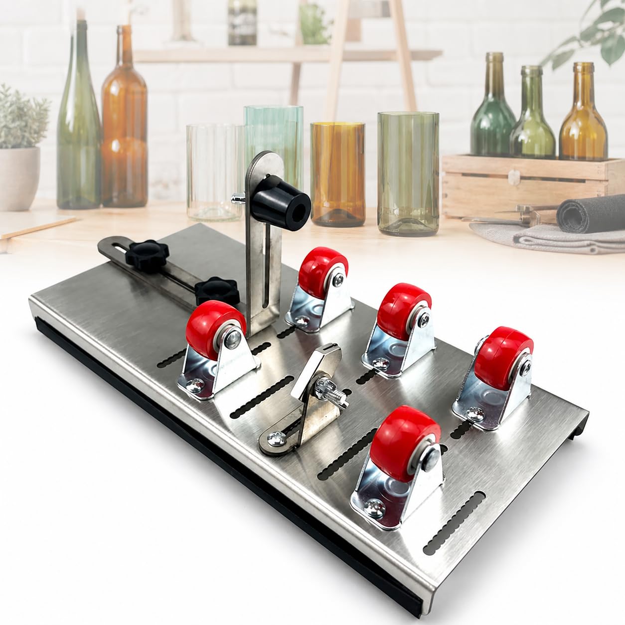 TsoLay Glass Bottle Cutting Tool, Glass Cutter Machine Kit, Distance to Support Plate 12-22cm Adjustable, Durable Sturdy Material and Cutting Smoothly for Cutting Wine Bottles, DIY Crafts