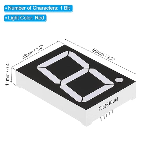 Miniatura 2 de PATIKIL Tubo digital con pantalla LED, paquete de 6 unidades de 7 segmentos 10 pines, 1 broca, 1.5 x 2.2 x 0.4 pulgadas, cátodo común de 3.6 V,