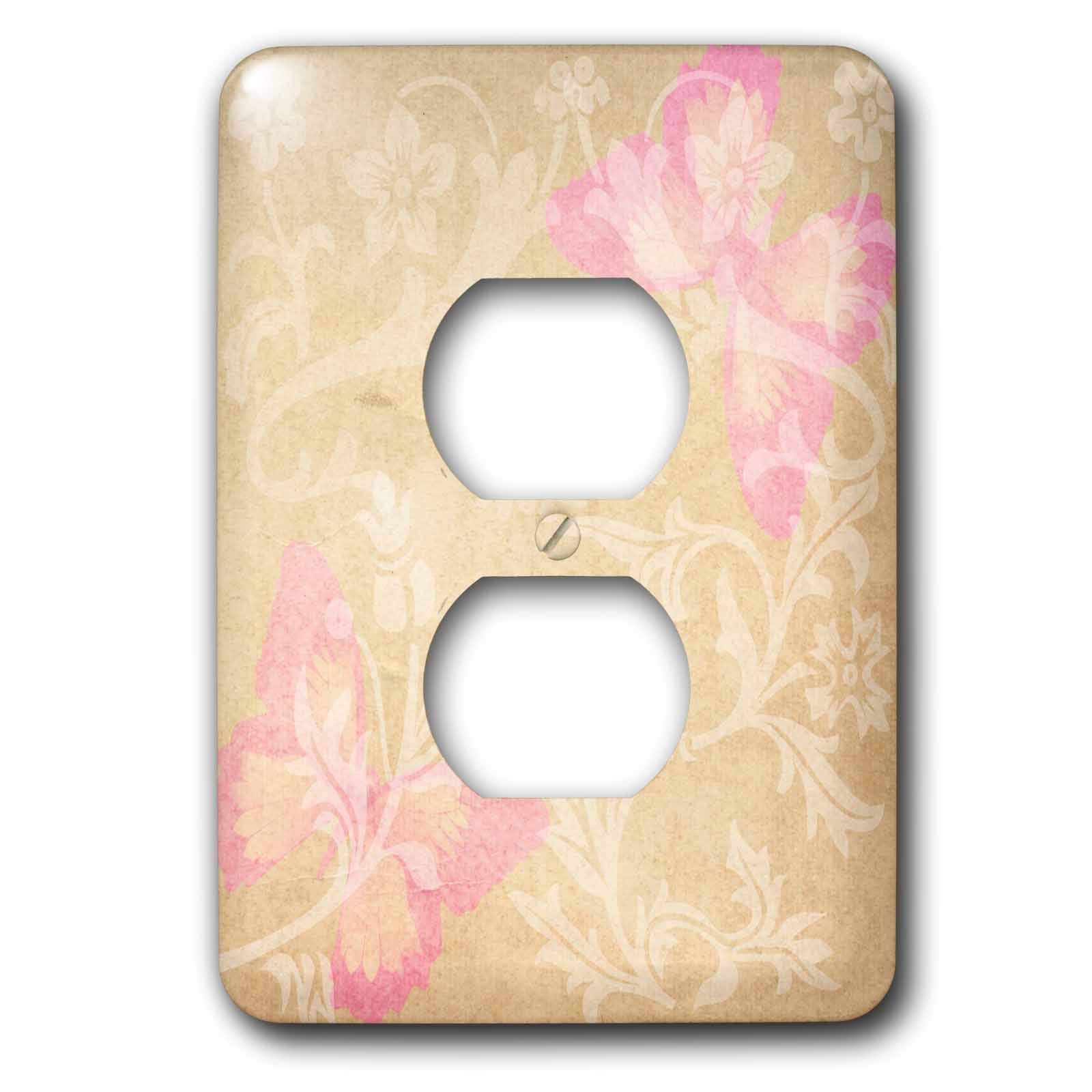 Cache-prise papillons roses déco de chambre de fille et salon doux