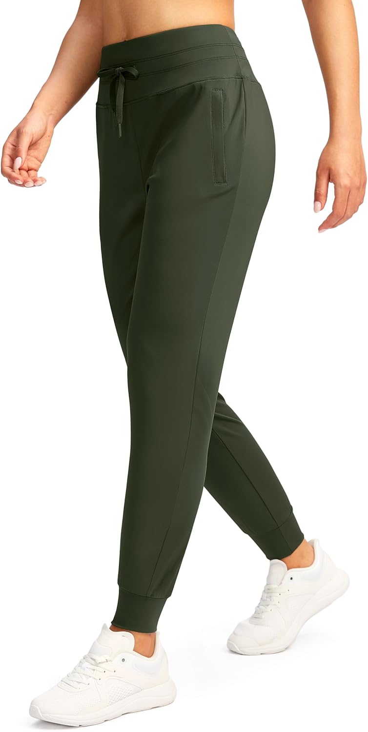 G GRADUAL Women's Joggers Pants with Zipper Pockets High Waisted Sweatpants Athletic Tapered Pants for Women Lounge Workout
