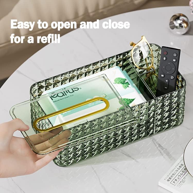 Image of Desktop Tissue Box, Multi-Functional Paper Box Cover Napkin Holder Tissue Storage Case Decorative Tissue Pen Remote Organizer for Home /Office /Restaurant