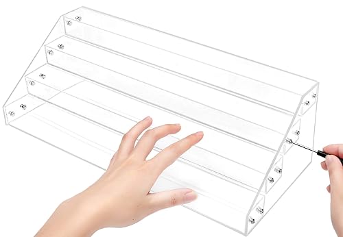 Miniatura 5 de HBlife Organizador de esmalte de uñas transparente, estante de exhibición de acrílico de 4 niveles con capacidad para hasta 48 botellas