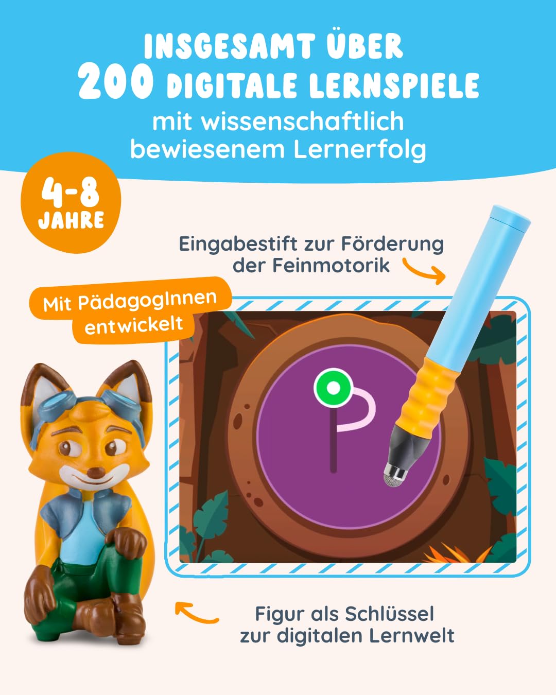 Edurino Bundle 5 Lernspiele Lesen Schreiben Zahlen Englisch Logisches Denken Kreativität Stift Mäppchen 4-8 Jahre