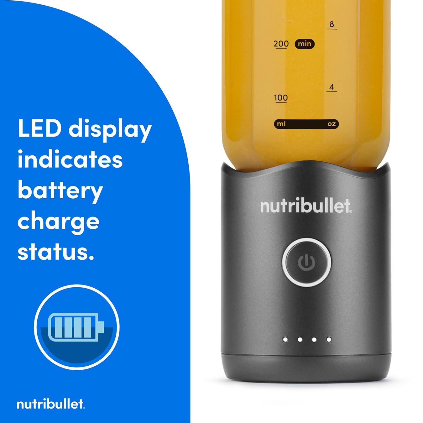 nutribullet Flex Blender z metalu, wysoka pojemność, 500 ml, gotowy do podróży, odłączane ostrza, wskaźnik baterii, przenośna konstrukcja, elegancki i kompaktowy, łatwe mieszanie, do smoothie i soków