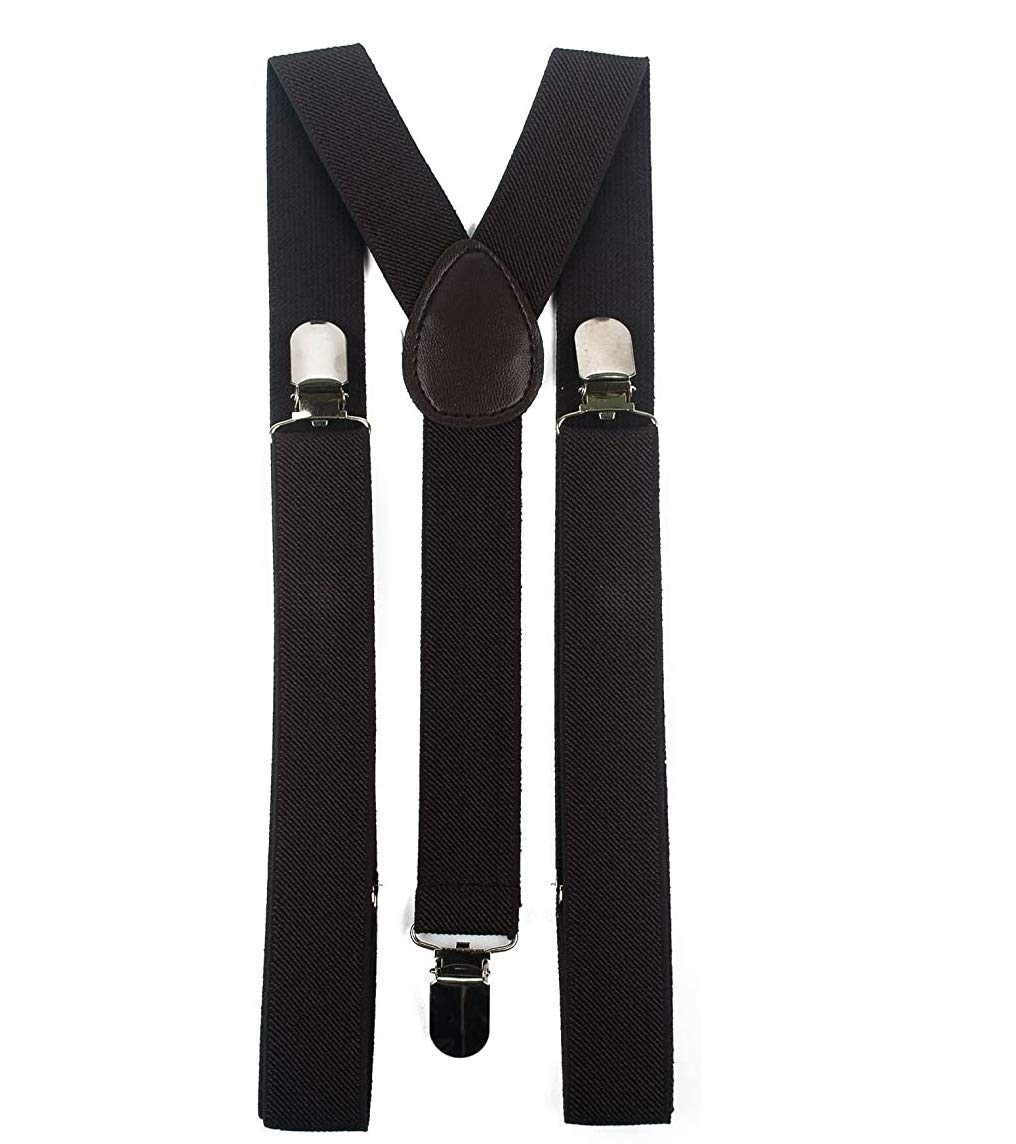 Mytoptrendz Men's Black Mytoptrendz® Slim Trouser Suspender Braces Clip On Y Back