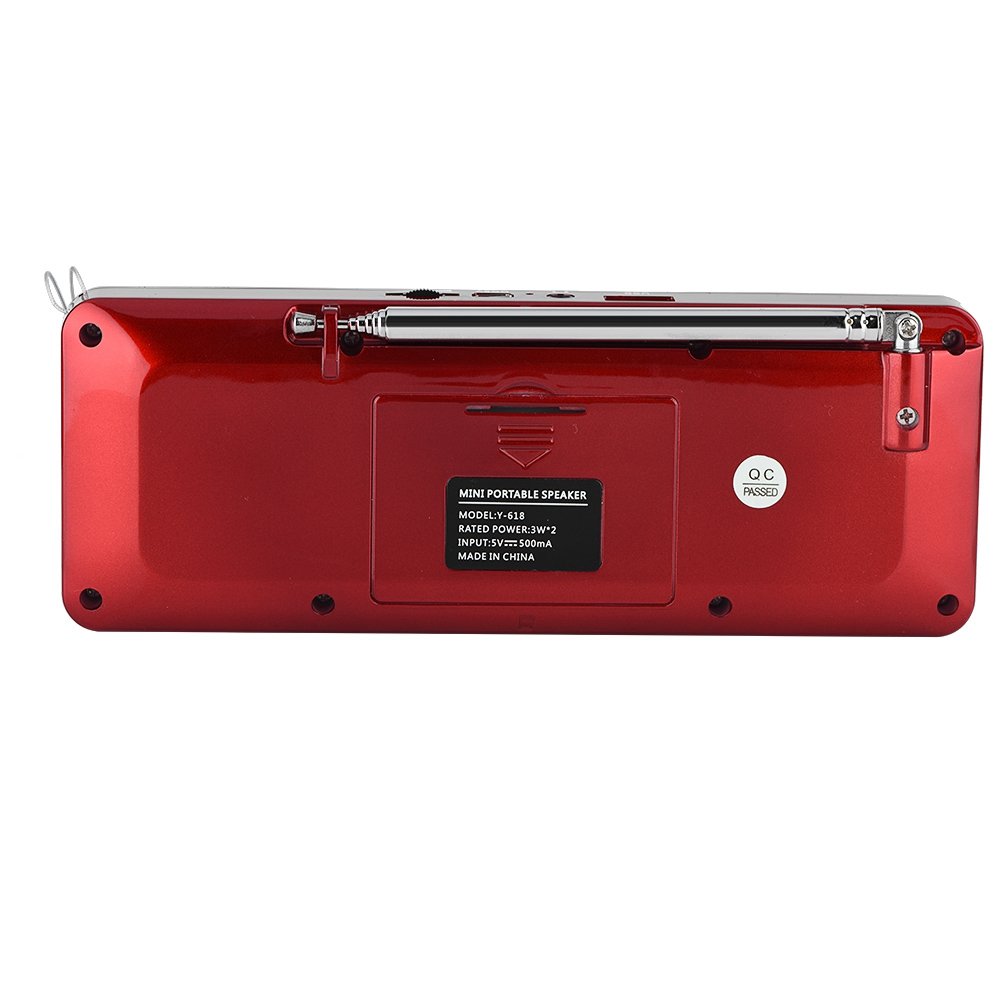 VBESTLIFE 87.5 MHz-108 MHz Stereo FM/AM Radio,Speicher TF/USB Musik Freisprecheinrichtung Anruf MP3 Player Radio(Rot FM)