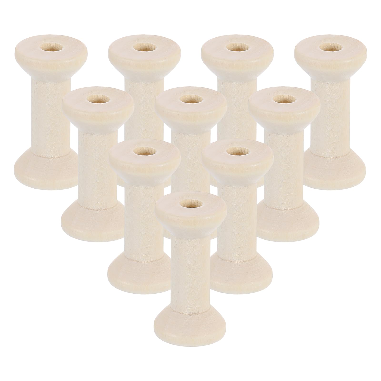 Bobines vides en bois naturel brut de 2 x 4,1 cm pour loisirs créatifs et couture