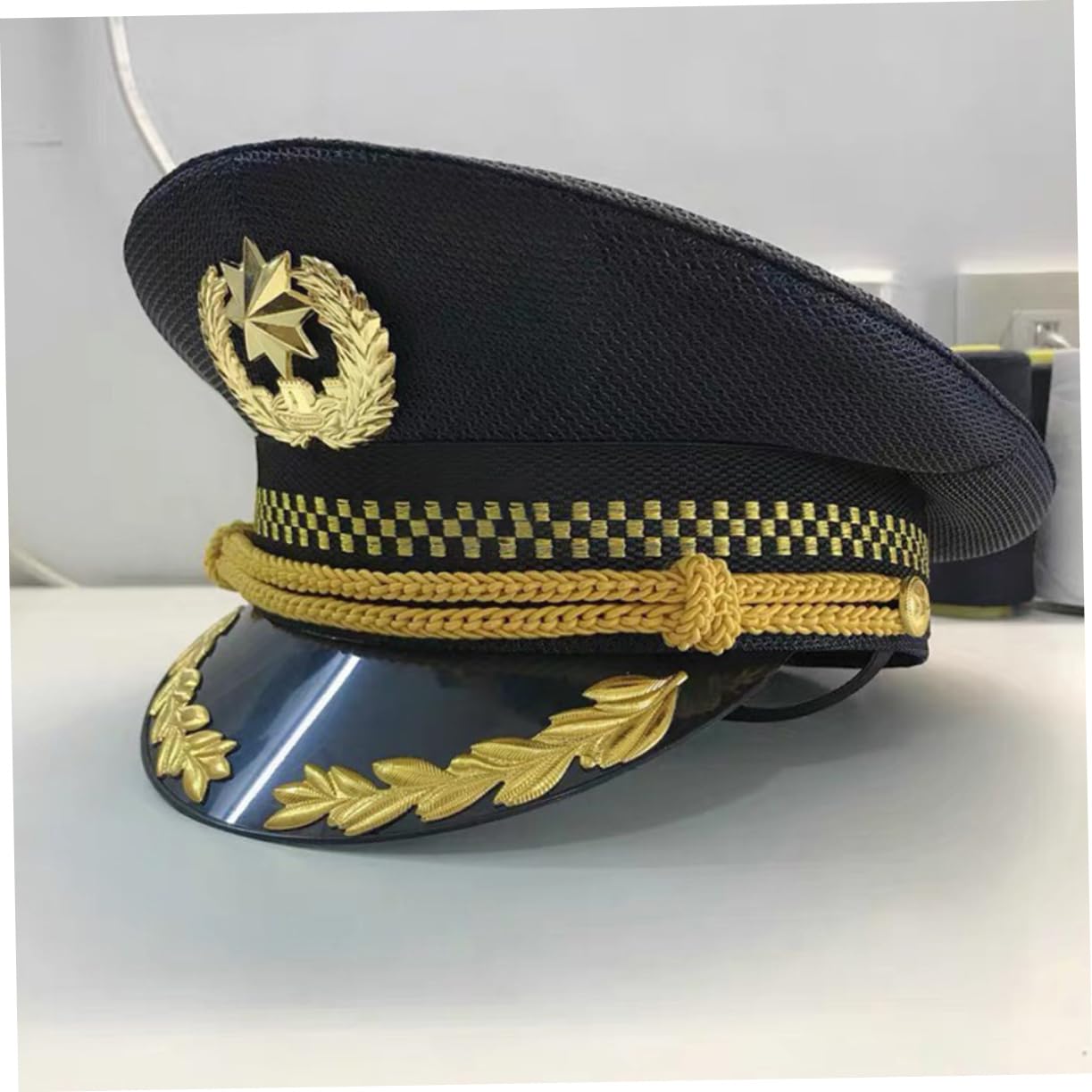 Didiseaon Uniform Aviation Hat Captain Hat Railway Caps Cosplay Supplies Easy Care