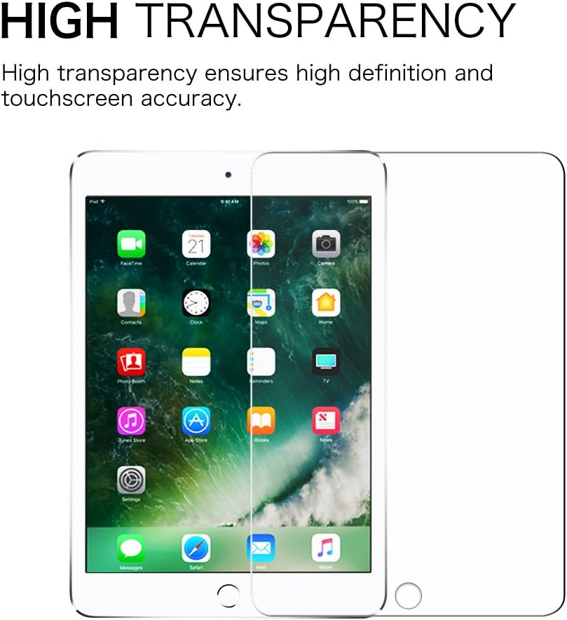 Fintie Tempered Glass Screen Protector for iPad 9.7 2018 2017 / iPad Air 2 / iPad Air/iPad Pro 9.7 Inch, Anti Scratch Premium HD Clear 9H Hardness for iPad 2018 2017 / Air 1 2, iPad Pro 9.7