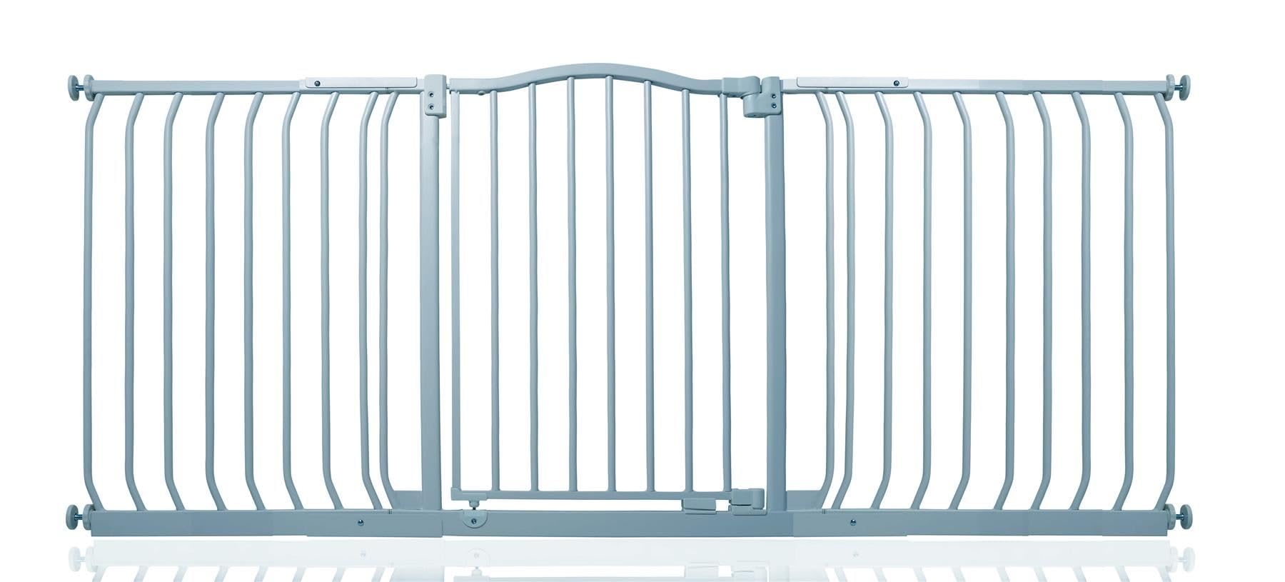 Safetots Matt Grey Curved Top Safety Gate, 170Cm - 179Cm, Pressure Fit Stair Gate, Baby Gate For Doors Hallways And Spaces, Safety Barrier, Easy Installation