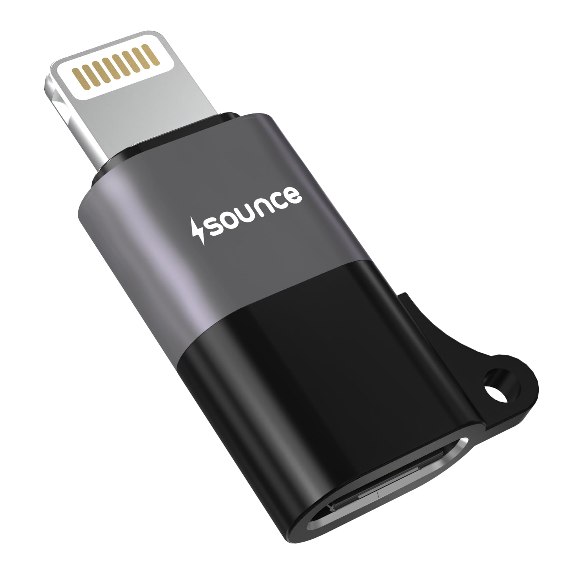 Sounce MFi Certified 8 Pin to USB-C Connector Portable High-Speed Fast Charging Data Sync Audio Support Reliable Mobile Phone Tablet Headphone Converter Multifunctional Cable Accessory Adapter Black-picture-23