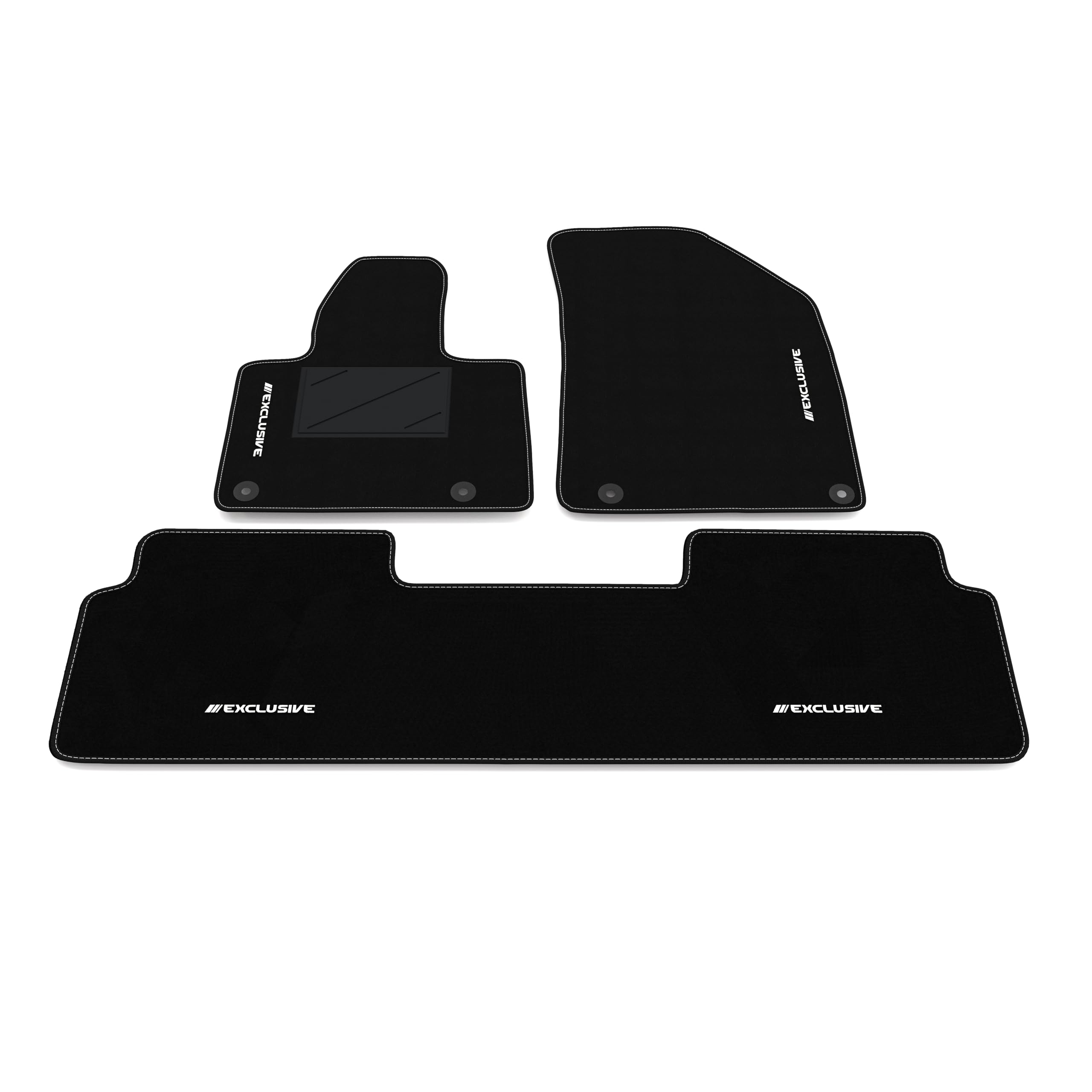 Zestawy dywaników samochodowych kompatybilne z Citroen C5 2008-2017 - tył połączony | Zestaw dywaników samochodowych, haft Exclusive, Dywaniki szyte na miarę