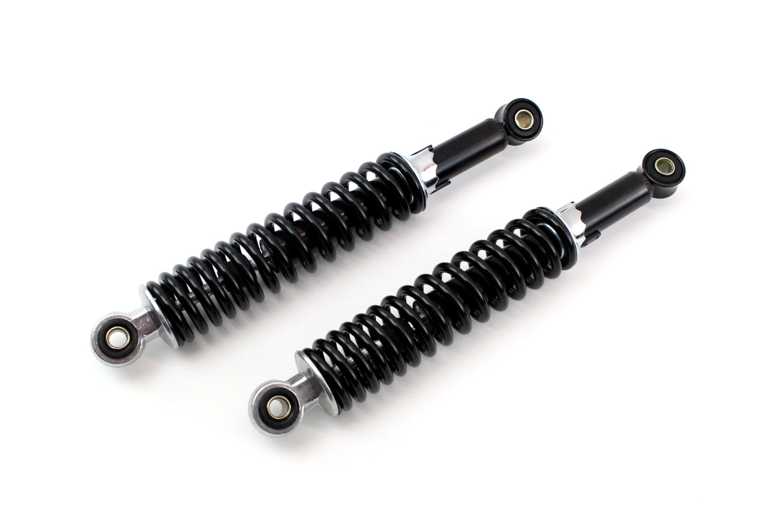 BISOMO Set, 2x Stoßdämpfer Federbein 300mm und 2x 320mm, Hydraulisch, 5-fach verstellbar, Schwarz, Für Simson Schwalbe Kr51, Star SR4-2