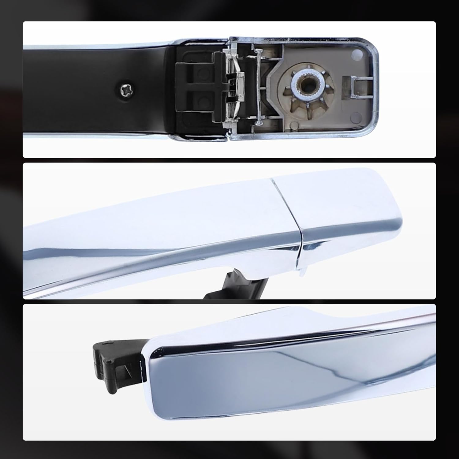 A-Premium Outside Exterior Door Handles Compatible with Kia Soul 2014-2022 Hatchback, Without Keyless System, Chrome, 2-PC Set, Rear Driver and Passenger Side