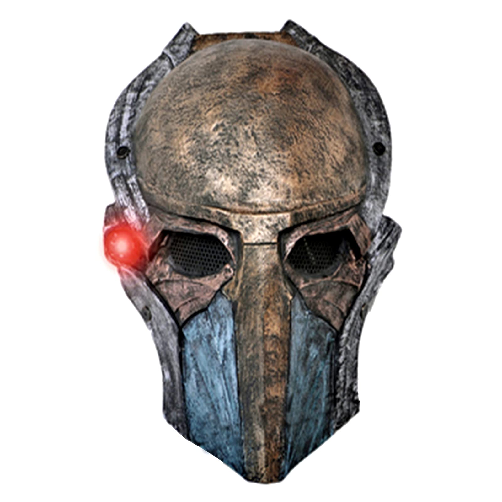 Predator Falconer Cosplay Mask GFRP Predator Mask with LED Lights Party Halloween Costume Mask Props