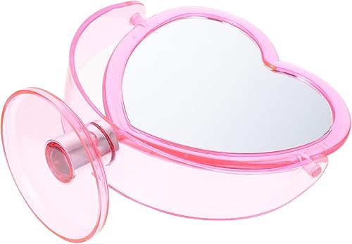 FOMIYES Espejo de tocador de mesa en forma de corazón, espejo de maquillaje de doble cara con aumento para baño, dormitorio, espejo de tocador rosa disponible en Yaxa Colombia