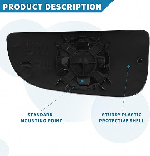 Miniatura 4 de Espejo inferior del lado del pasajero compatible con Dodge Ram 1500 2500 3500 4500 5500 2009-2020 espejos de remolque - Espejo convexo con placa de