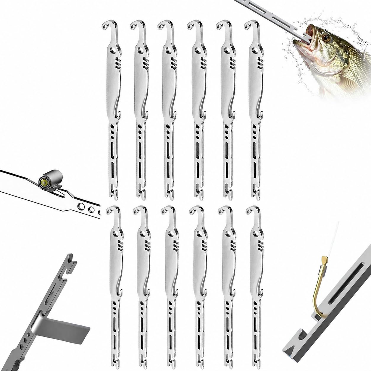 6-in-1 Stainless Steel Fishing Multi Tool Hook Remover and Knot Tyer,