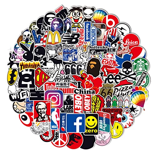 Lot de 100 autocollants cool pour ordinateur portable - Étanche - En vinyle - Pour valise, bouteille de boisson, skateboard, voiture, vélo, guitare, enfants et adolescents Cover
