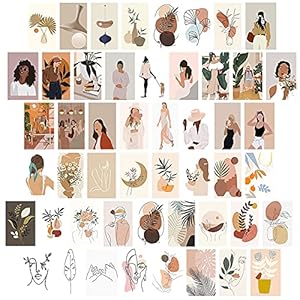 50-delige esthetische foto-wandcollageset, 10,2 x 15,2 cm, beige muurkunstdrukken voor meisjeskamer, VSCO-poster…