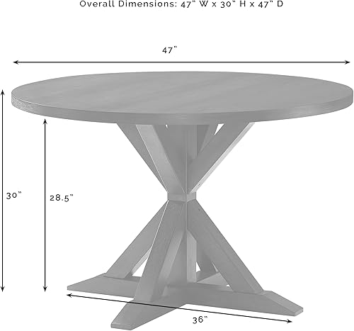 Miniatura 3 de Crosley Furniture Hayden Modern Farmhouse - Mesa de comedor redonda de madera, pizarra