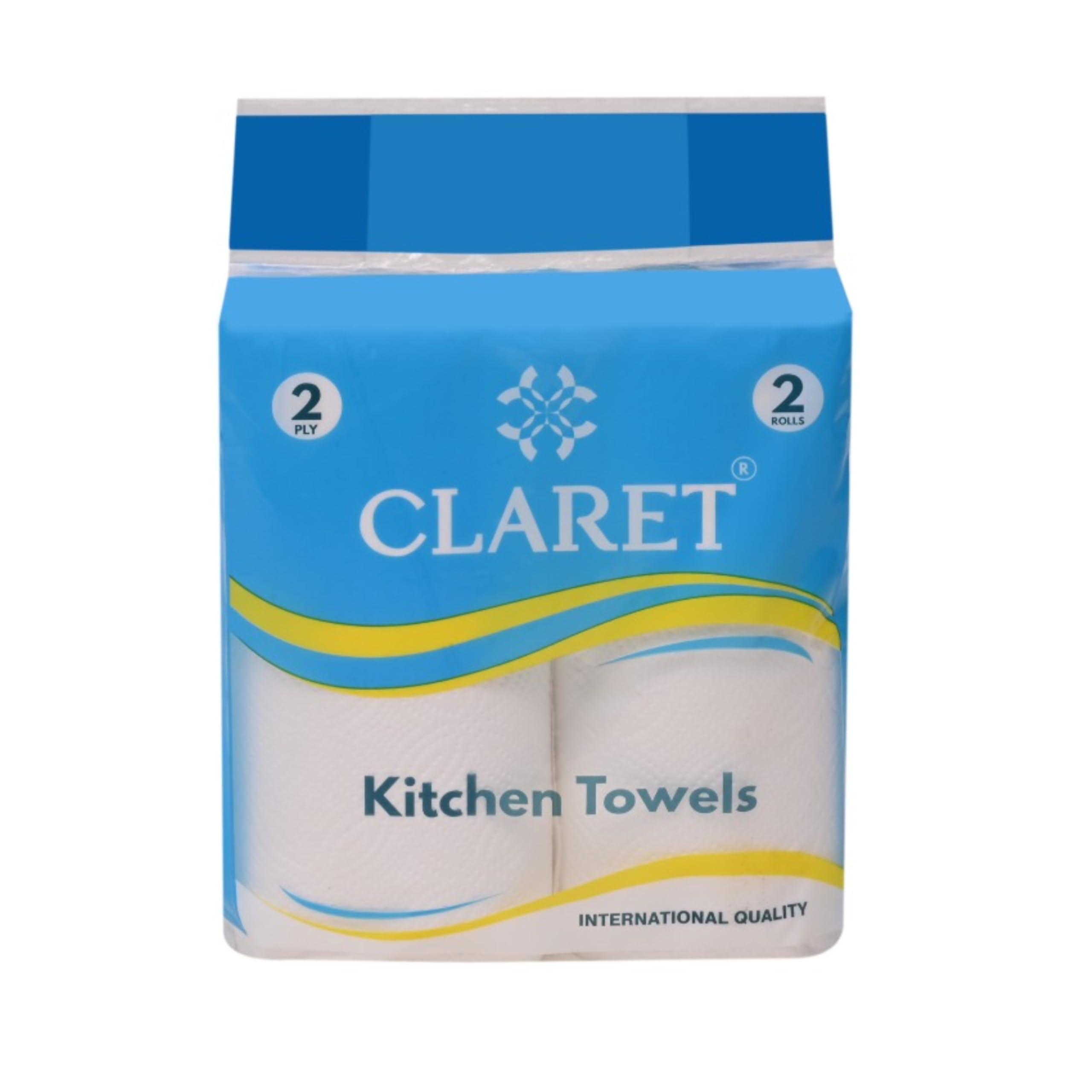 Claret Kitchen Towel Tissue Paper Roll Napkin | Soft & Highly Absorbent | 2 Ply | 60 Pulls Each Roll | Pack of 2 Roll | 60X2 Total 120 Pulls | Ideal For Cleaning Kitchen Accesssories Microwave & OTG