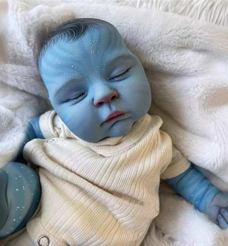 cosheng -20 Inch Lifelike Avatar Cloth Body Vinyl Reborn Baby Dolls Realistic Newborn Baby Doll Sleeping Soft Vinyl Bebes Reborn Toy for Kids Age 3+ image 5