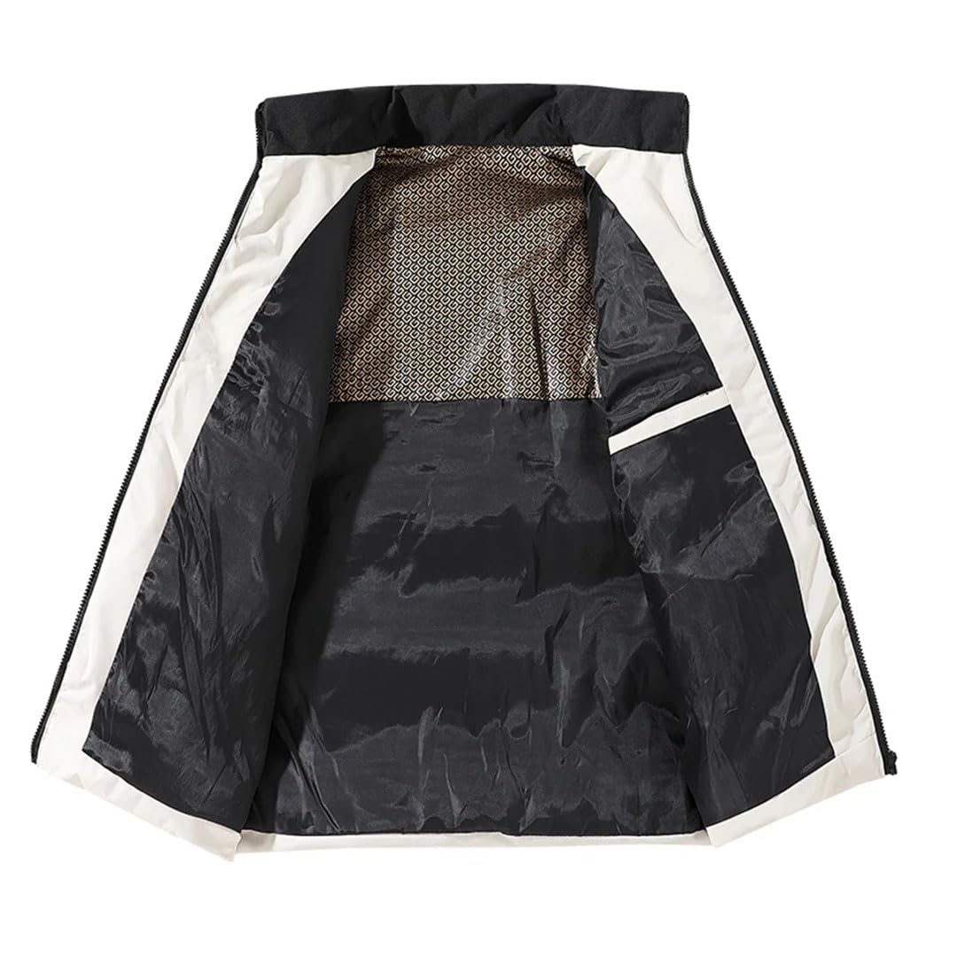 Piumino da uomo Inverno Cuciture Colore Versatile Campeggio All'aperto Stand Collare Cappotto Abbigliamento Cotone