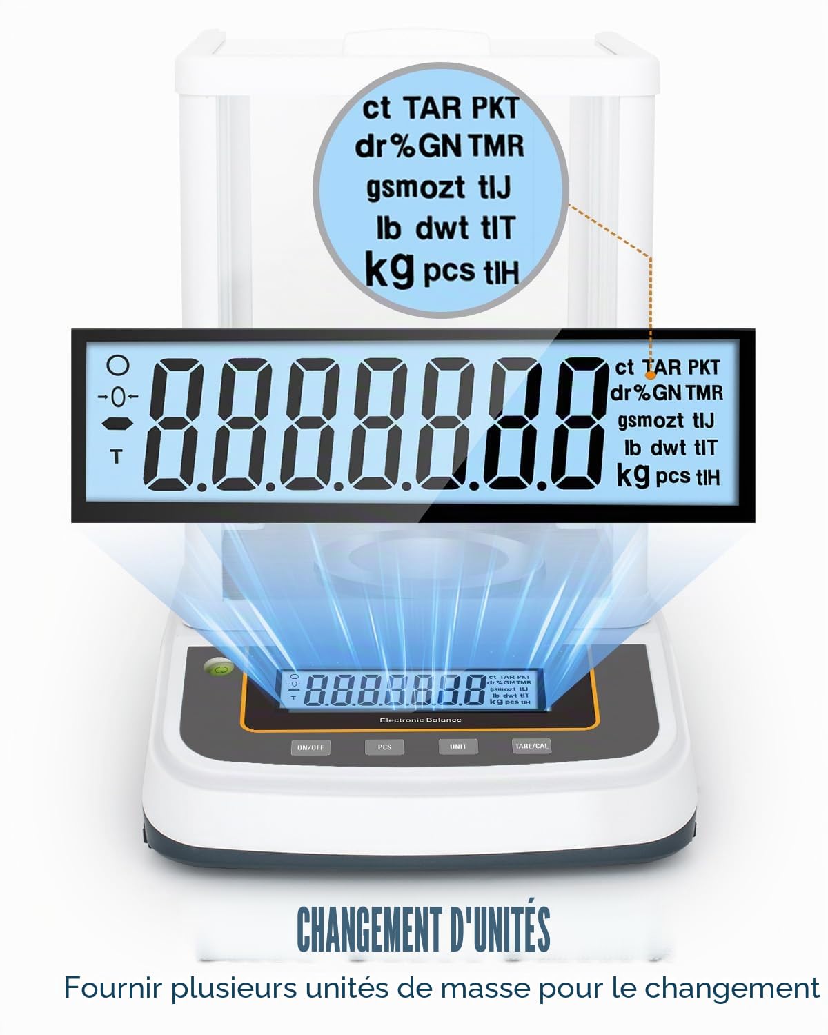 Balance de Precision 0,001 g, Balance Électronique de Laboratoire de Haute Précision Équipée d'un Pare-vent, Idéale pour l'industrie, les Aliments, les Bijoux et la Pesée de l'or 500 g x 0,001 g