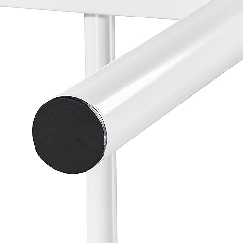 Miniatura 8 de Yaheetech Plataforma de cama de metal tamaño individual con cabecero y estribobase de colchónalmacenamiento debajo de la cama, color blanco