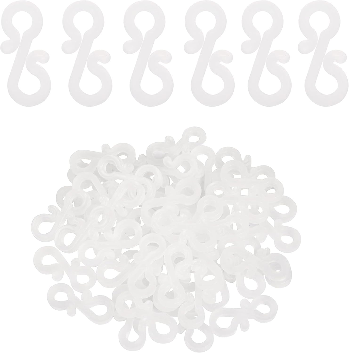 TRIXES Mini Plastic Gutter Hooks 100 Pack - for Outdoor or Hanging Christmas Lights - Cable Hanging Gutter Clips