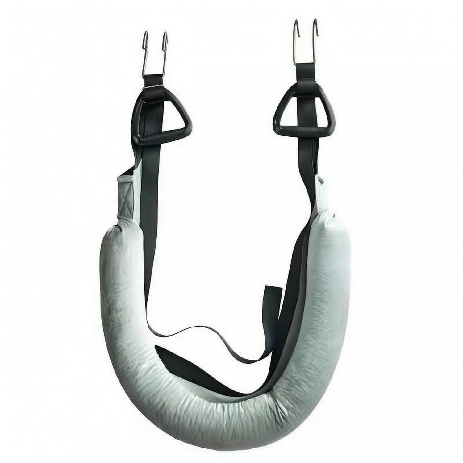Cloth-Covered U-Shaped Traction Belt Padded Traction Belt Metal Hooks for Home Use, Gray-image-20